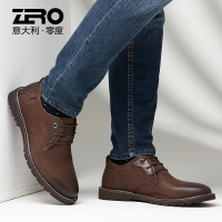 Zero零度工装休闲鞋男真皮头层牛皮系带百搭韩版复古潮鞋户外皮鞋