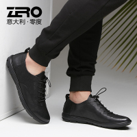Zero零度男鞋休闲皮鞋男2018新款韩版潮流百搭真皮潮鞋男休闲鞋男