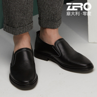 Zero零度休闲鞋男2018新款商务休闲皮鞋韩版真皮套脚柔软皮鞋男鞋