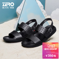 Zero零度男士真皮凉鞋2018夏季新款凉厚底防滑露趾沙滩鞋男士凉鞋