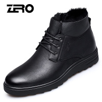 Zero零度棉靴冬季高帮加棉加绒马丁靴大头靴男士系带英伦休闲靴子