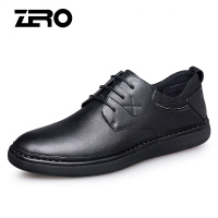 Zero零度休闲皮鞋秋季头层牛皮英伦潮流系带商务正装皮鞋潮鞋