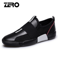 Zero零度休闲鞋男秋季韩版时尚潮流男士套脚轻便休闲皮鞋潮鞋