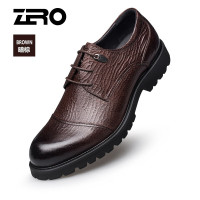Zero意大利零度皮鞋 男2019秋季男鞋真皮厚底男士商务休闲皮鞋时尚户外鞋宽脚工装鞋子 男