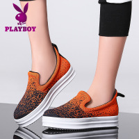 花花公子女鞋2018新款平底乐福鞋女厚底松糕鞋女夏懒人单鞋女