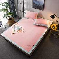 唛乐斯5D凉感丝软凉席冰丝席三件套 凉感席 吸湿可水洗刺绣夏凉席凉枕套