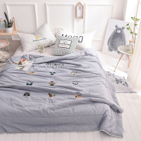 唛乐斯Mallas水洗色织全棉羽丝棉冬被子被芯 高支水洗色织全棉刺绣工艺被芯 2018狗年纪念绣花全棉被芯