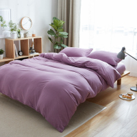吉岳Giyou全棉针织棉四件套素色简约色织针织纯棉超柔亲肤床上用品四件套床单款床笠款可选