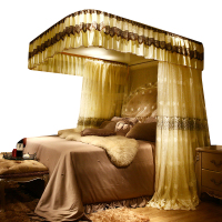 唛乐斯MALLAS落地式导轨蚊帐 细密超柔帐纱 褶皱蕾丝花边 宫廷蚊帐