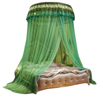 唛乐斯MALLAS欧式宫廷圆顶蚊帐 加密帐纱 加大加高空间 蕾丝刺绣花边 落地式圆顶蚊帐