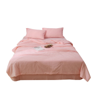 吉岳 Giyue 2019新款全棉水洗大豆被四件套 简约 纯色 北欧风系列床品套件 夏季床上用品四件套