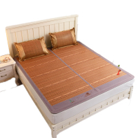 九氏Joesh青丝翠竹双面席不染色正面竹席反面冰丝席凉爽舒适绣花布包边可折叠健康竹席