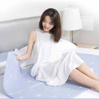 唛乐斯Mallas凉感丝面料全棉固体水凝胶填充自吸垫降温床垫凉席凉垫单双人通用款90*180cm送枕垫两个