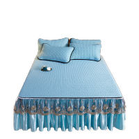 九氏(JOESH)凉感丝乳胶卧室床裙三件套