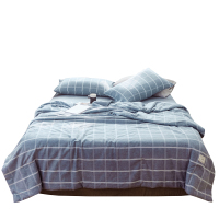 吉岳(Giyou)水洗色织麻棉夏被多件四件套