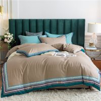 唛乐斯Mallas加厚全棉磨毛四件套 精梳纯棉活性印染保暖简约款床单床笠可选床上用品四件套