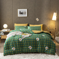 吉岳Giyou活性全棉印花保暖冬被子精梳全棉面料活性印花绗缝整张羽丝绒填充秋冬季被芯被子