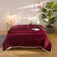 九氏Joesh牛奶绒夹棉保暖毛毯盖毯精美宽边整张优质羽丝绒绗缝毯子可用春秋被