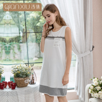 新款睡衣女夏韩版纯棉长款清新可爱性感大码学生宽松休闲无袖睡裙