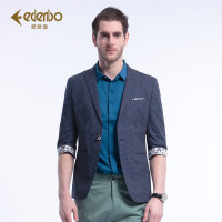 Edenbo/爱登堡2017春秋装西服男青年时尚波点七分袖便服薄单