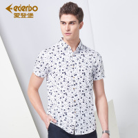 Edenbo/爱登堡2017夏季新款休闲短袖衬衫纯棉圆点休闲衬衣男