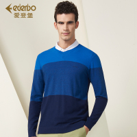爱登堡春季中年针织衫男士V领上衣服男装潮薄款青年毛衣打底衫男