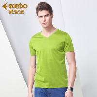 爱登堡短袖T恤 夏装新款 青年休闲纯色V领T恤 纯棉修身T恤男韩版