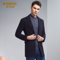 Edenbo/爱登堡男装春季新款西服男中长款毛呢大衣外套男婚礼西服