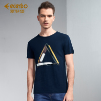 Edenbo/爱登堡男装短袖T恤男青年潮流印花上衣圆领体恤打底衫男
