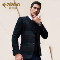 爱登堡潮男士休闲小西服男羊毛呢子西装男修身青年外套男装便西服