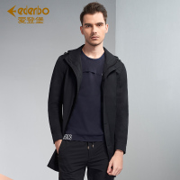 Edenbo/爱登堡男装中长款风衣男新款时尚男士连帽外套男上衣服