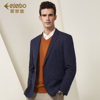爱登堡2017春季新品潮男士青年英伦印花休闲西服男装便服单西外套