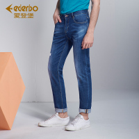 爱登堡夏季新款薄款牛仔裤男士青年时尚修身直筒宽松牛仔长裤男潮
