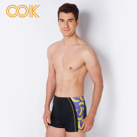 OOK男士夏日印花透气弹力平角泳裤