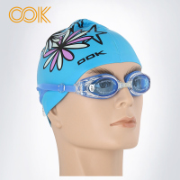 OOK蓝色防水防雾高清平光近视男女游泳镜