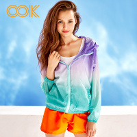 OOK紫绿色情侣薄款透气连帽防晒衣空调衫