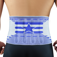 透气弹力运动防护五星护腰（灰蓝）