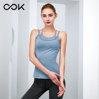 OOK运动内衣女防震文胸跑步健身聚拢大胸定型背心式bra美背瑜伽背心（海蓝）