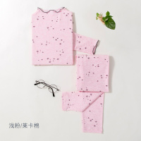 猫人女童秋衣秋裤莱卡棉儿童内衣套装春秋睡衣长袖花边领打底衫