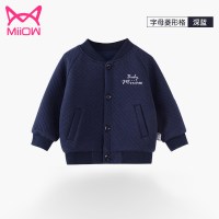 猫人秋装儿童棒球服男童休闲夹克女童夹棉外套女宝宝衣服