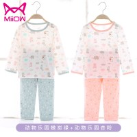 猫人宝宝睡衣薄款男童女童儿童纯棉长袖夏季婴儿空调服春秋家居服