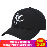 MLB棒球帽NYC字母刺绣嘻哈帽子 休闲街头简约百搭男女情侣洋基队遮阳防晒可调节黑色白色鸭舌帽 黑色白标NYC 32CP