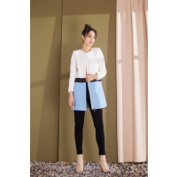 奥伦提(ORITICK)毛呢外套拼色女中长款