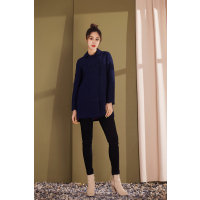 奥伦提(ORITICK)毛呢外套荷叶边女中长款