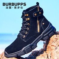 Burbupps/法国芭步仕马丁靴高帮工装鞋青年中帮战狼潮英伦风沙漠短靴