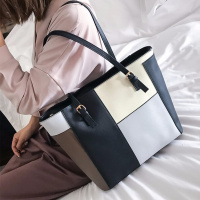 2018新款冬季女包手提包拼色单肩包日韩潮流时尚女士包包