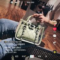 2018新款百搭链条夏天少女ins超火透明沙滩果冻手提斜挎包