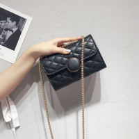 新款小香风包包菱格链条包