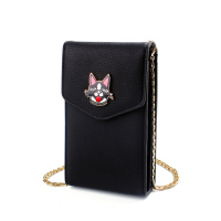 2019新款链条斜挎包 荔枝纹竖款手机包单肩包斜挎包斜挎女包