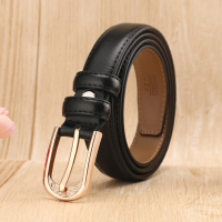 古思奇荔枝纹针扣皮带女士牛皮百搭细腰带女式连衣裙皮带